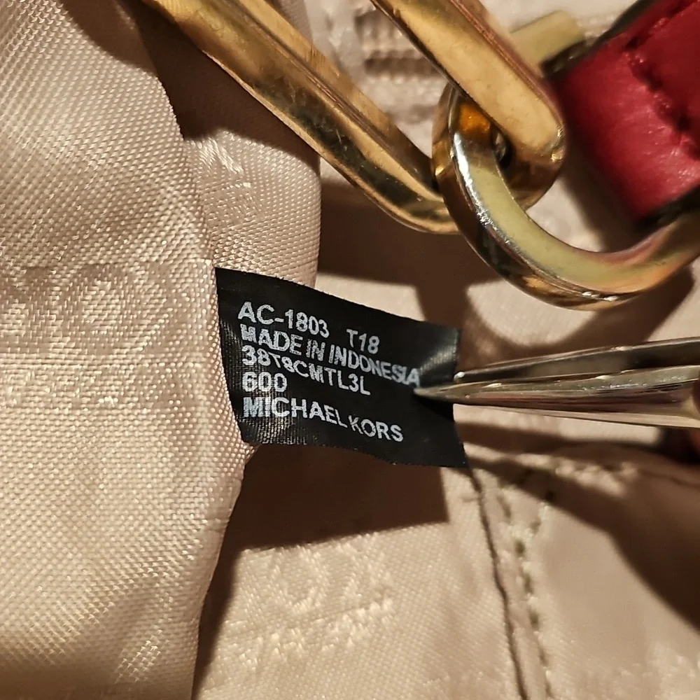 Michael Kors Red Leather Shoulder Bag Good Condition